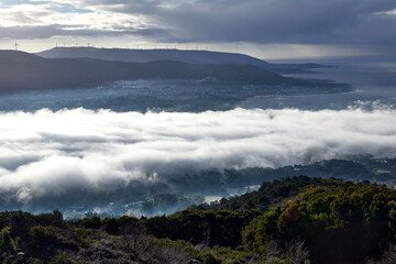 clouds over the mountains