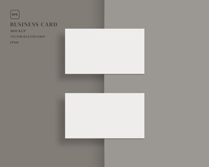 Blank business card mockup. Mockup of two horizontal business cards. Mockup vector isolated. Template design. Realistic vector illustration.