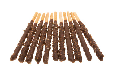 sticks in chocolate glaze Isolated