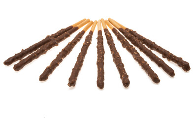 sticks in chocolate glaze Isolated