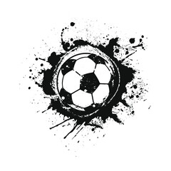 Soccer Ball Grunge Design. Grunge silhouette illustration of a soccer ball. 
