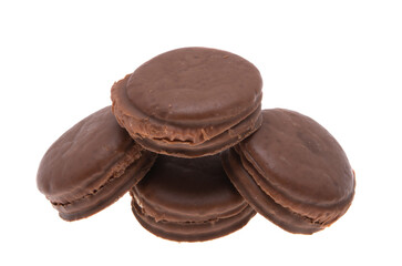 chocolate double cookie isolated