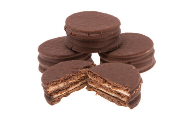 chocolate double cookie isolated