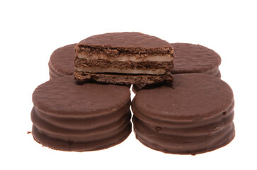 chocolate double cookie isolated