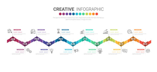 Timeline business for 7 day, 7 options, Timeline infographics design vector and Presentation business can be used for Business concept with 7steps or processes. 