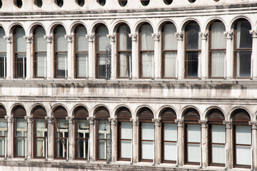 Fototapeta na wymiar The Procuratie Vecchie, elevation in Piazza San Marco, city of Venice, Italy, Europe