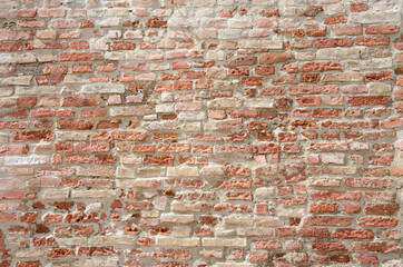 Old brick wall texture, background. Brown bricks