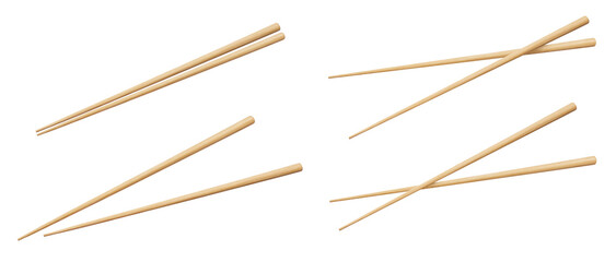 Chopsticks collection, isolated on white background