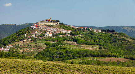 View of Motovun town in Croatia