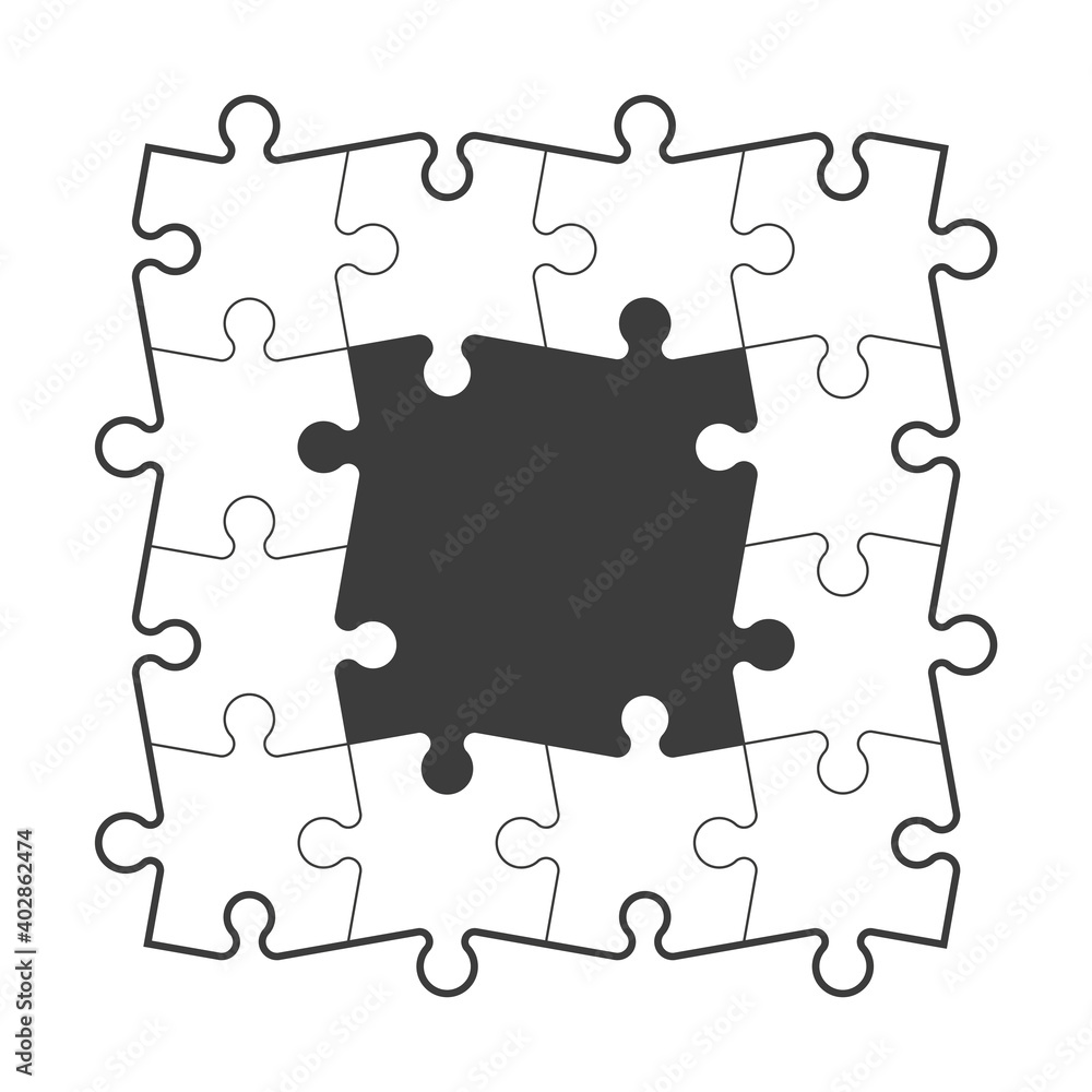Poster a lot of piece flat puzzle pattern presentation. many step puzzles business background. simple patte