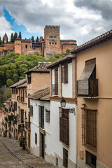 Fototapeta na wymiar old town of granada, spain, andalusia, with view on alhambra