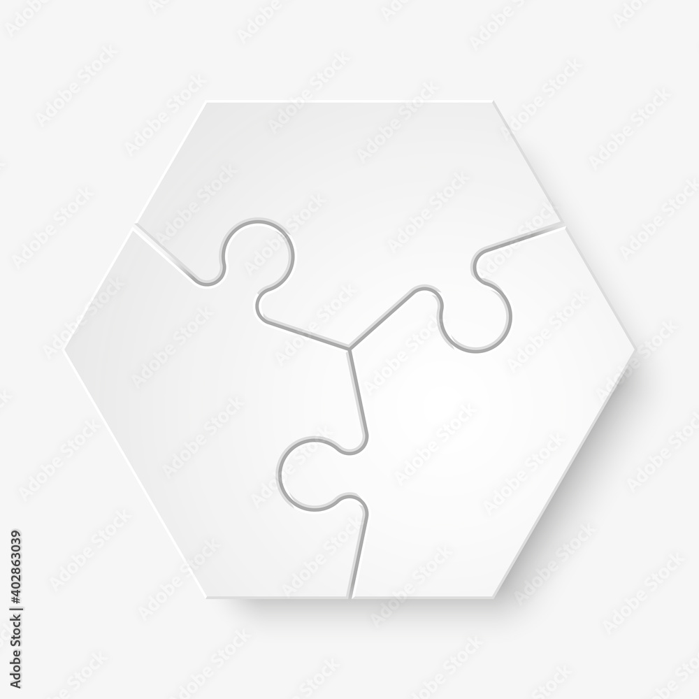 Leinwandbilder Three sided 3d puzzle presentation infographic template with explanatory text field for business statistics