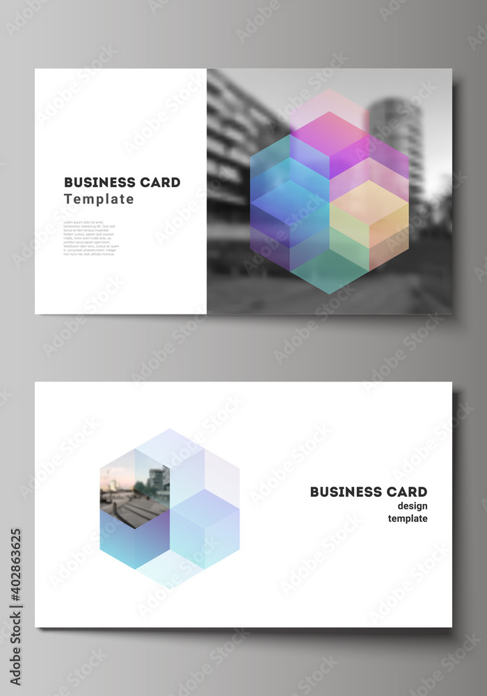 Canvas Prints vector layout of two creative business cards design templates, horizontal template vector design wit