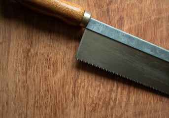 knife on a wooden background