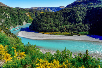 New Zealand, South Island, Beautyful view from the Transalpine train over the  Arthur’s Pass from...