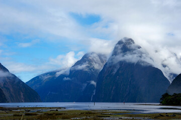 New Zealand, South Island, view on the spectacular Milford Sound. 