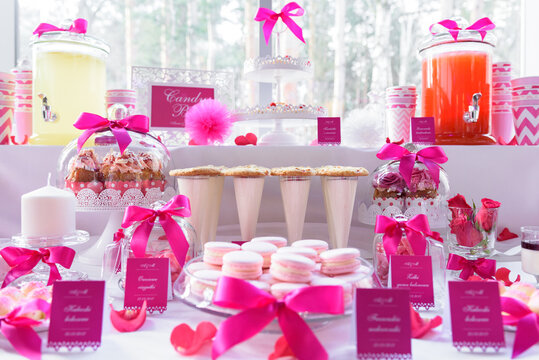 Lovely Pink Wedding Candy Bar