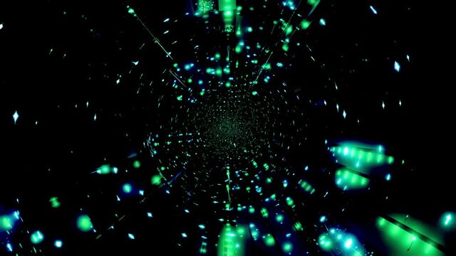 Dark color changing tunnel with glowing lights 3d illustration background wallpaper artwork