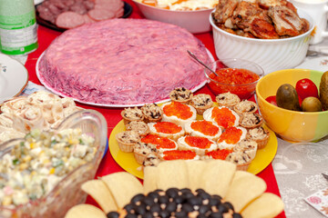 Russian feast. Snacks