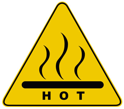 A tringular sign that means :  hot surface