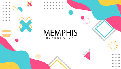 Modern memphis background with elements
