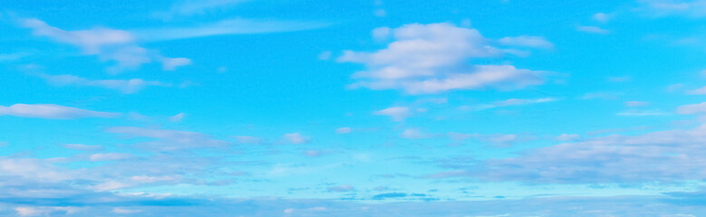 Picturesque blue sky with colored clouds, panorama