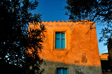 Detail of the old town of Monemvasia, Greece, at dawn