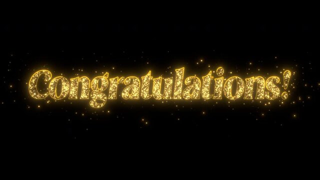 congratulations text animation isolated alpha