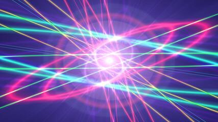 Fototapeta premium Glowing atom structure with light ring