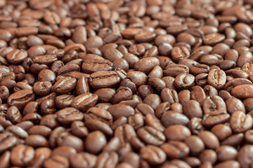 Roasted coffee beans texture.