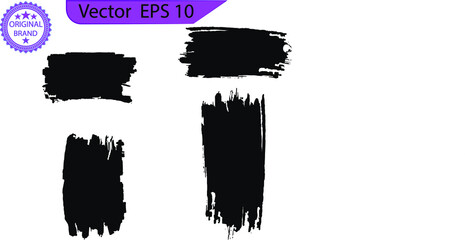 Black line, grunge brush strokes, ink paint set, EPS 10. Paint brushes. Paint splatter stroke, ink stroke, Black Grunge Banners on transparent background. Dirty artistic vector design.