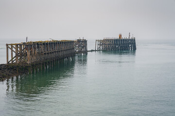 Fototapeta na wymiar The South Pier in Heysham Harbour, Lancashire, England, UK