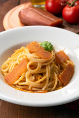 Deliziosi spaghetti con bottarga di muggine, Cucina Italiana 