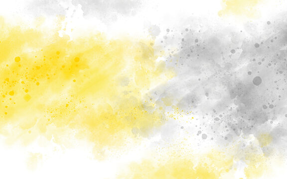 Yellow and grey watercolor texture background