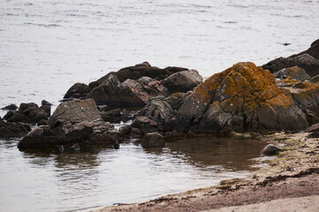 Rocks on the coast of Bornholm in Denmark