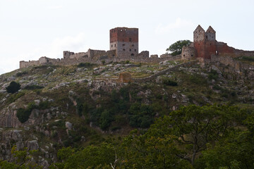 Obraz premium Ruins of the middel age castle Hammershus on island Bornholm in Denmark