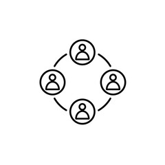 Organization member cooperation icon. Organization and teamwork icon. Vector
