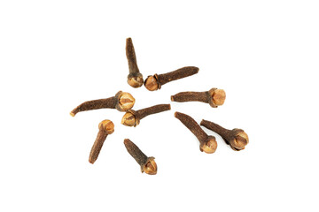 Clove spices on white background