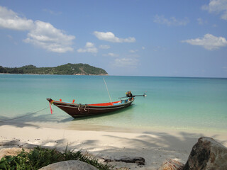 Plakat boat on the beach, Thailand