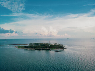 Fotografías aéreas de la Isla de los Sacrificios ubicada cerca del Puerto de Veracruz, México.