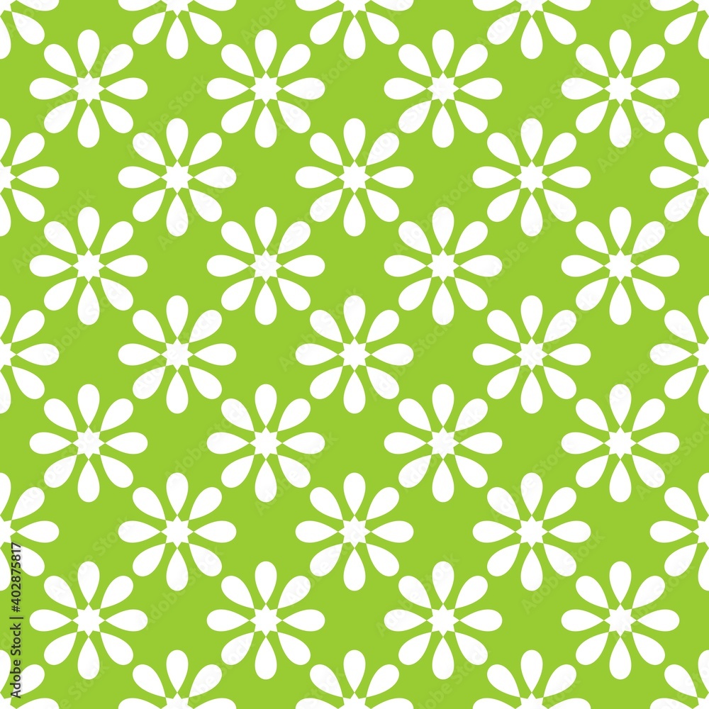 Poster tile vector pattern with green and white background