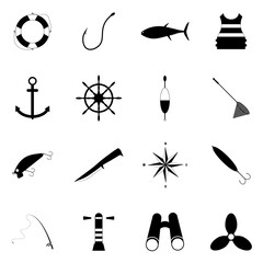 Sea fishing icon set © Влад Мясищев