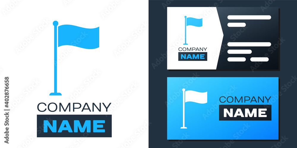 Poster logotype flag icon isolated on white background. location marker symbol. logo design template elemen