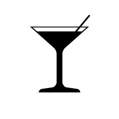Coctail glass icon isolated on white background