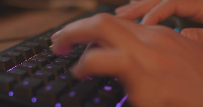 Typing on RGB LED Keyboard