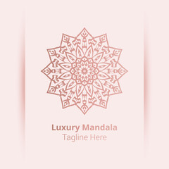 Luxury ornamental mandala logo background, arabesque style.