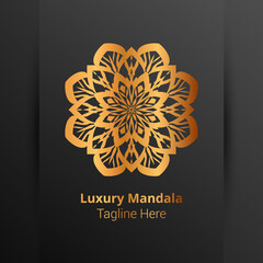 Luxury ornamental mandala logo background, arabesque style.
