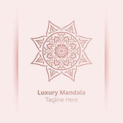 Luxury ornamental mandala logo background, arabesque style.