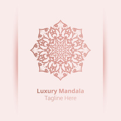 Luxury ornamental mandala logo background, arabesque style.