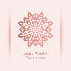 Luxury ornamental mandala logo background, arabesque style.